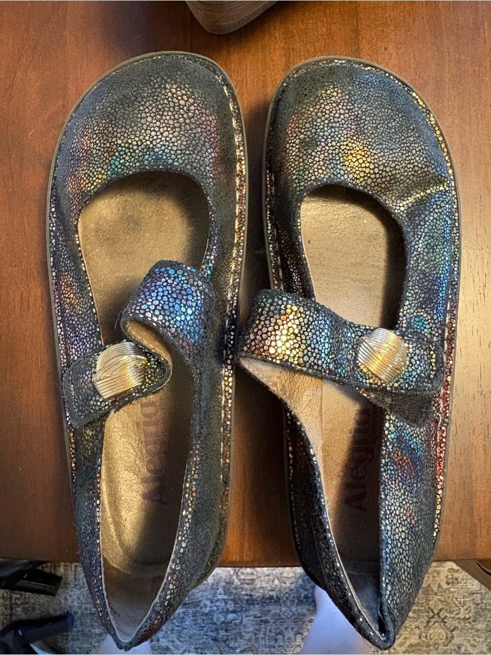 Alegria Women's Iridescent Multicolor Mary Jane Flats